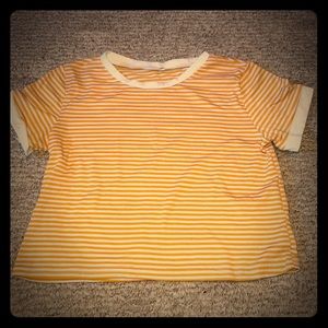 White and Yellow Striped Shirt